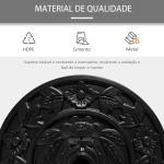 Base para Chapéu de Sol Semicircular 9 kg Apto para Mastros de 35 mm 38 mm e 48 mm Preenchido com Cimento 50x32x32cm Preto