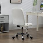 Cadeira de Escritório Giratória de Couro Sintético com Altura Ajustável Estilo Moderno Carga 120 kg 45x59x90 - 100 cm Branco