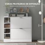 Sapateiro com Gavetas Basculantes, Prateleiras Ajustáveis e Prateleiras Abertas para 12 Pares de Sapatos 89x25x92 cm Branco