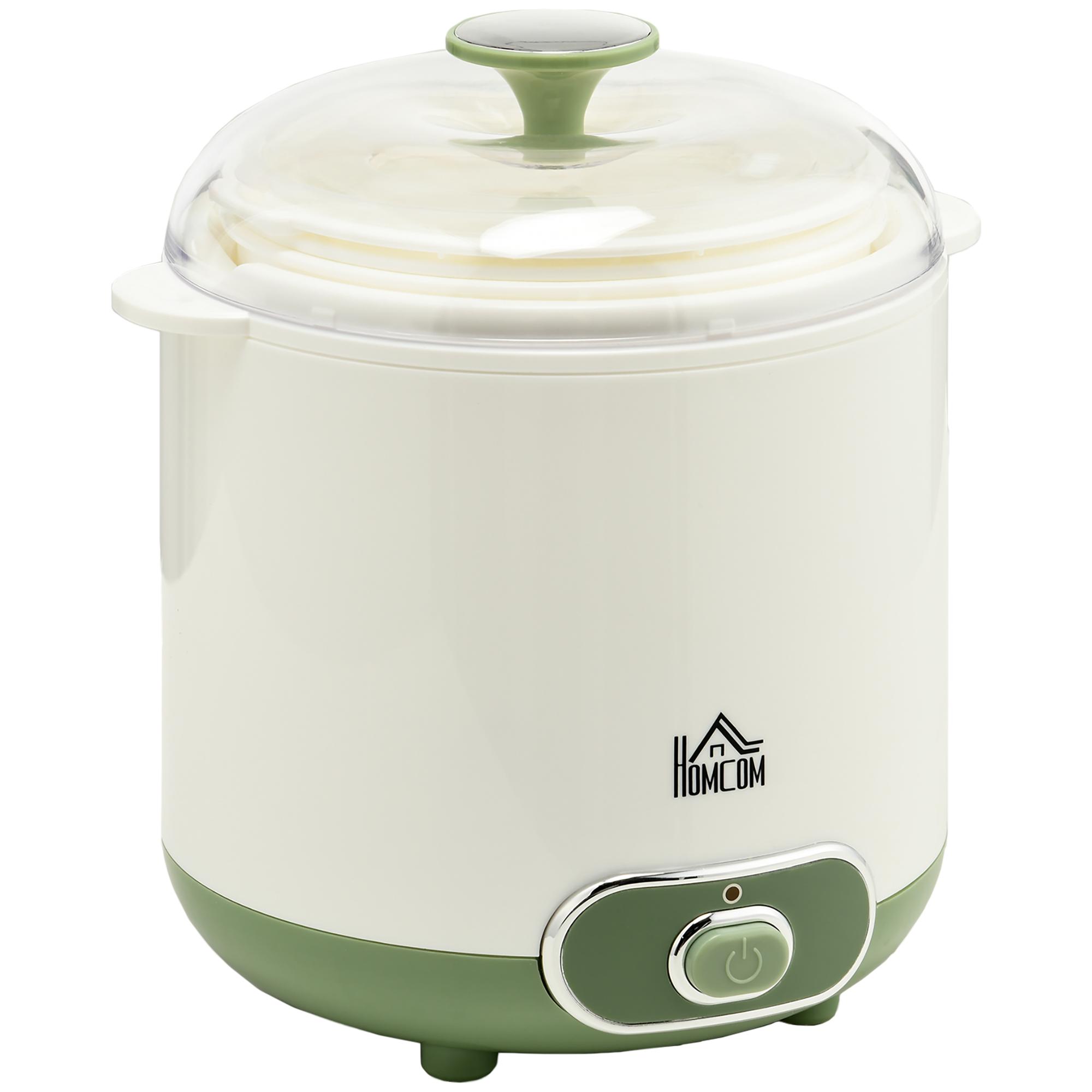 Iogurteira 20W 1,5L Máquina de Iogurte para Fazer Iogurte Grego e Aquecimento a Temperatura Constante PTC 19,5x17,5x21,4 cm Branco