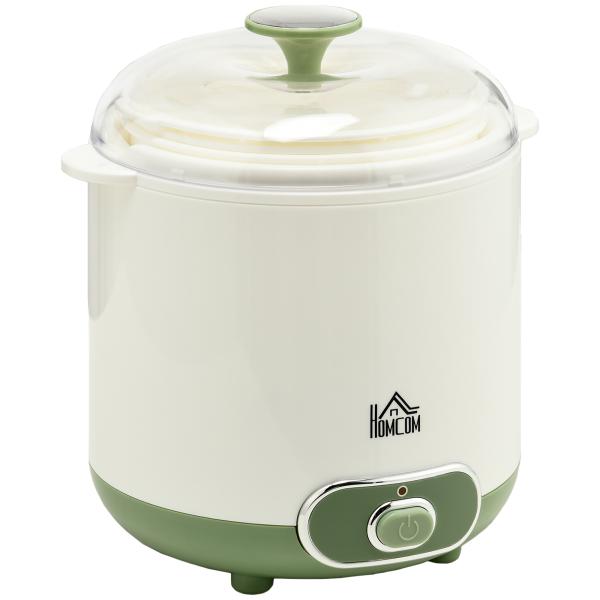 Iogurteira 20W 1,5L Máquina de Iogurte para Fazer Iogurte Grego e Aquecimento a Temperatura Constante PTC 19,5x17,5x21,4 cm Branco
