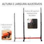 Suporte Ajustável para Barras de Peso Suporte Multifuncional para Exercício em Casa academia Carga 150kg Altura Ajustável 121 - 171cm Preto e Vermelho