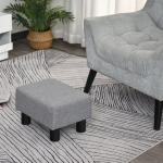 Apoio para os Pés de Sala de Estar Banco Retangular com Estrutura de Madeira para Sala de Estar 40x30x24 cm Cinzento