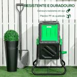 Compostor Giratório de 65L Recipiente de Compostagem de Jardim com Câmera Dupla Aberturas de Ventilação 60x49x77 cm Preto
