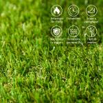 Relva Artificial de 10 Peças Estrado de Relva Sintética 30x30 cm Altura 20 mm Resistente aos Raios UV Verde Escuro