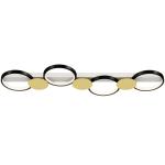 Candeeiro de Teto Regulável com 4 Focos Controlo Remoto Modos de Cena 1500 lm 38 W 3000 K - 6500 K 100x31x7 cm Preto e Dourado