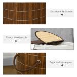 Cesto de Roupa de Bambu Capacidade de 100L Cesto para Roupa Suja com Bolsa de 2 Compartimentos 62,5x37x60,5cm Marrom