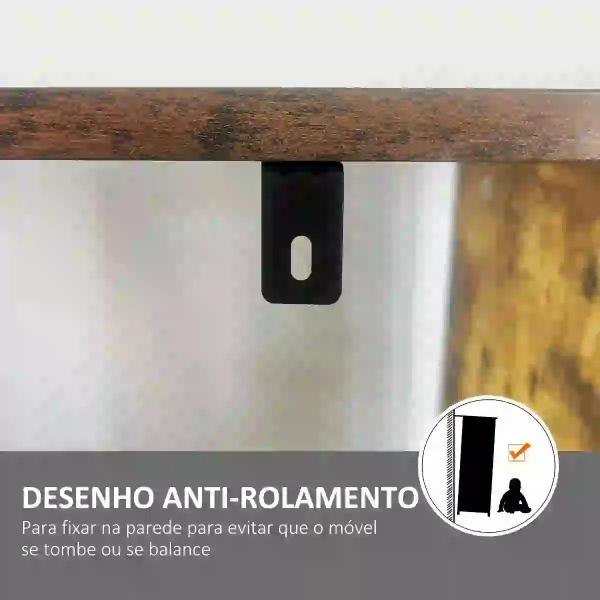 Estante para Livros de 4 Níveis com 8 Compartimentos de Armazenamento Estilo Industrial para Sala de Estar Escritório Dormitório 74x30x157,5cm Marrom Rústico