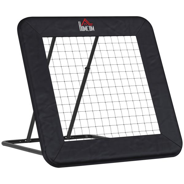 Rede de Rebote Dobrável com 4 Ângulos Ajustáveis para Treinamento de Futebol Beisebol 128x118x108 - 120cm Preto