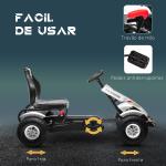 Kart a Pedais para Crianças com Assento Ajustável Pneus de Goma Travão de Mão para Crianças de 5 - 12 Anos 121x58x61 cm Branco