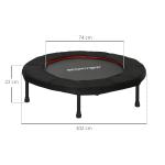 Trampolim Fitness Ø102 cm Trampolim Fitness Dobrável com Estrutura de Aço Antiderrapante Ø102x22 cm Vermelho