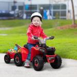 Quadriciclo Elétrico para Crianças com Reboque Bateria 6V de 18 - 36 Meses com Velocidade 2,5 km/h 106x41,5x48,5 cm Vermelho