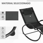 Espreguiçadeira Baloiço de Jardim com Apoio para os Braços Almofada para a Cabeça Removível 155x61x88 cm Preto