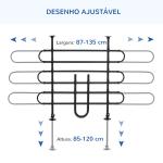 Grade de Segurança de Carro para Cães Ajustável em Largura e Altura 87 - 135x85x120cm Grade Separadora para Porta Malas de Carro Universal Metal Preto