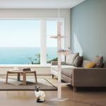 Árvore Arranhadora para Gatos Arranhador para Fixar ao Teto Altura Ajustável com Plataformas Poste de Sisal 40x34x230 - 260cm Bege