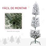 Árvore de Natal 150 cm Árvore de Natal Artificial Nevada com 120 Luzes LED 263 Ramos Verde e Branco