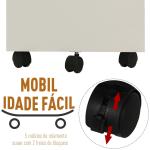 Bloco de Gavetas de Madeira Móvel para Arquivos no Escritório com 5 Rodas para Escritório Secretaria 40x49x58 cm Branco