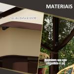 Tenda Dobrável 3,26x3,26x2,72 m com Altura Ajustável 4 Painéis de Malha Proteção UV30+ e Bolsa de Transporte Cinza