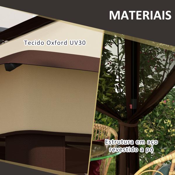Tenda Dobrável 3,26x3,26x2,72 m com Altura Ajustável 4 Painéis de Malha Proteção UV30+ e Bolsa de Transporte Cinza