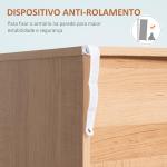 Cómoda de Madeira com 3 Gavetas Armário Auxiliar de Armazenamento Moderna com Pés Elevados para Dormitório Sala de Estar 80x39x80cm Branco e Madeira Natural