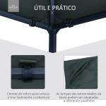 Toldo de Substituição de 3x3m para Pérgola de Jardim com 8 Orifícios de Drenagem e Ventilação Cinza