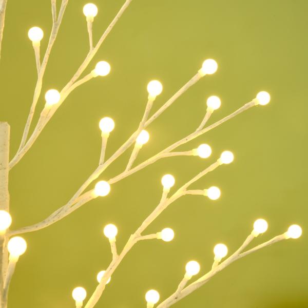 Árvore Sintética Altura 150cm com 120 Luzes LED IP44 Ajustável em 3 Modos Ramos Flexíveis 20x20x150cm Branco