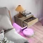 Conjunto de 2 Mesas de Cabeceira Flutuantes com Luzes LED RGB Controlo por APP e Prateleira Aberta 37x32x21 cm Madeira