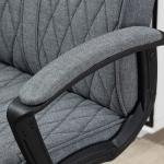 Cadeira de Escritório Giratória 360° com Encosto Alto Altura Ajustável e Função de Inclinação 65x65x102 - 112,5cm Cinza Escuro