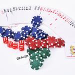 Mala de Poker Profissional com 300 Fichas Jogo de Poker com Mala de Alumínio 5 Dados 2 Baralhos de Cartas e 1 Ficha de Dealer 38x20,5x6,5cm Multicor