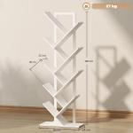Estante em Forma de Árvore de 9 Níveis Estante de Livros com 9 Prateleiras e Estrutura de Aço 50x24x136 cm Branco