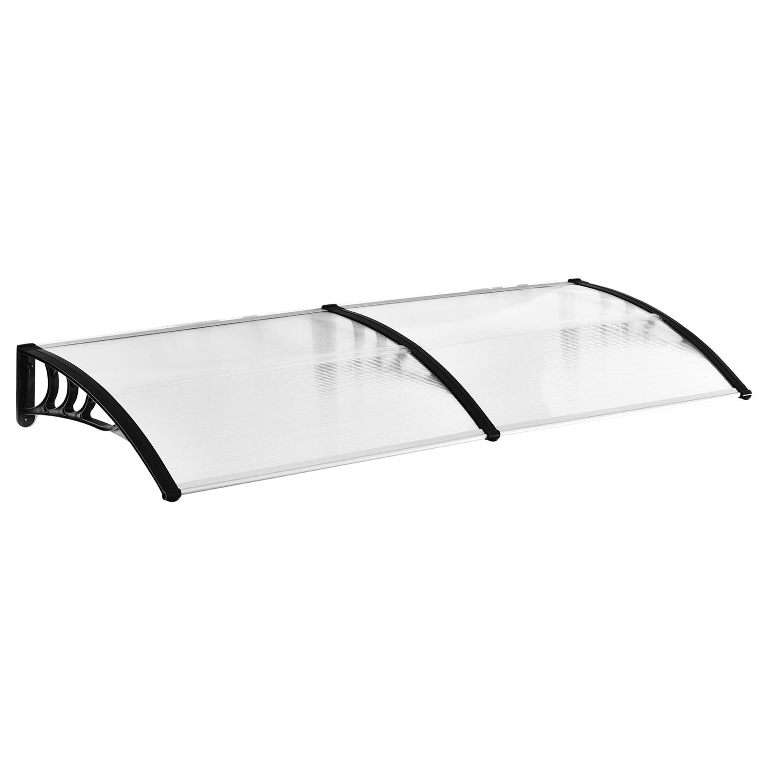 Marquise para Portas e Janelas 195x75cm Marquise com Proteção para Sol e Chuva com Painéis de Policarbonato Transparente
