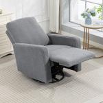 Poltrona Relax Reclinável Manual Poltrona Relax de Borreguito com Função de Baloiço 360° Reclinável até 135º 76x94x100 cm Cinza