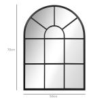 Espelho Decorativo de Parede 50x70cm Espelho de Metal para Sala de Jantar Dormitório Entrada Estilo Moderno Preto