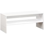 Mesa de Centro Mesa Auxiliar com Compartimento Aberto Mesa de Café para Sala de Estar 100x40x41,5 cm Branco Brilhante