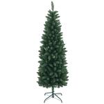 Árvore de Natal Tipo Lápis 180 cm com Base Dobrável e 479 Ramos para Escritório Verde