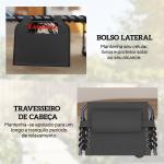 Conjunto de 2 Espreguiçadeiras Jardim Dobráveis com Apoio de Cabeça e Encosto Reclinável em 5 Posições 200x57x38 cm Preto