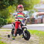 Mota Elétrica Infantil Aprilia 12V Rodas de Apoio Farol Música Porta USB Amortecedor Branco