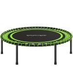Trampolim de Fitness Adultos Ø114 cm com Estrutura de Aço Reforçada para Treino de Pernas Corpo Verde e Preto