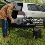 Mesa de Campismo Dobrável de Metal com Tampo Enrolável e Bolsa de Transporte Mesa de Piquenique Portátil 95x55x50 cm Preto
