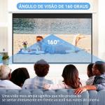 Ecrã de Projeção Elétrico 120 Polegadas com Comando à Distância 16:9 para Interior e Exterior Branco