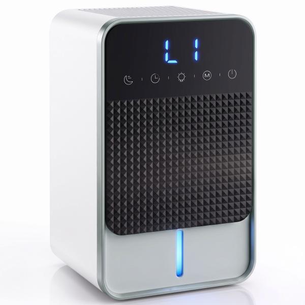 Desumidificador 0,4 L/Dia para 15 m² Depósito 1,2 L Luz RGB Temporizador 12 h Ecrã LED Preto