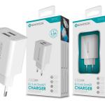 Carregador 2.4A 2 USB Branco NOVOTECK C - 003