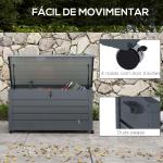 Baú de Exterior 311 L Baú de Armazenamento de Aço Galvanizado com 1 Fechadura para Jardim 120x62x66 cm Cinza Escuro
