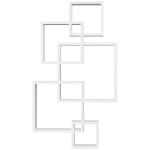 Estante de Parede com 5 Cubos Estante Flutuante de Madeira Estilo Moderno 49,5x10,2x86cm Branco