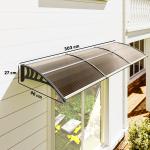Marquesa Exterior para Portas e Janelas 303x96x27 cm com Barra de Liga de Alumínio PP Policarbonato Castanho
