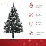 Árvore de Natal Automática 120 cm com 222 Ramos 28 Decorações Suporte em Aço Base Dobrável e Removível Verde