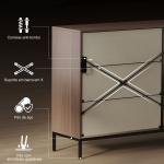Cómoda com 6 Gavetas de Tecido Frentes com Padrão de Diamante Móvel de Arrumação 117,5x30x73,5 cm Madeira e Branco