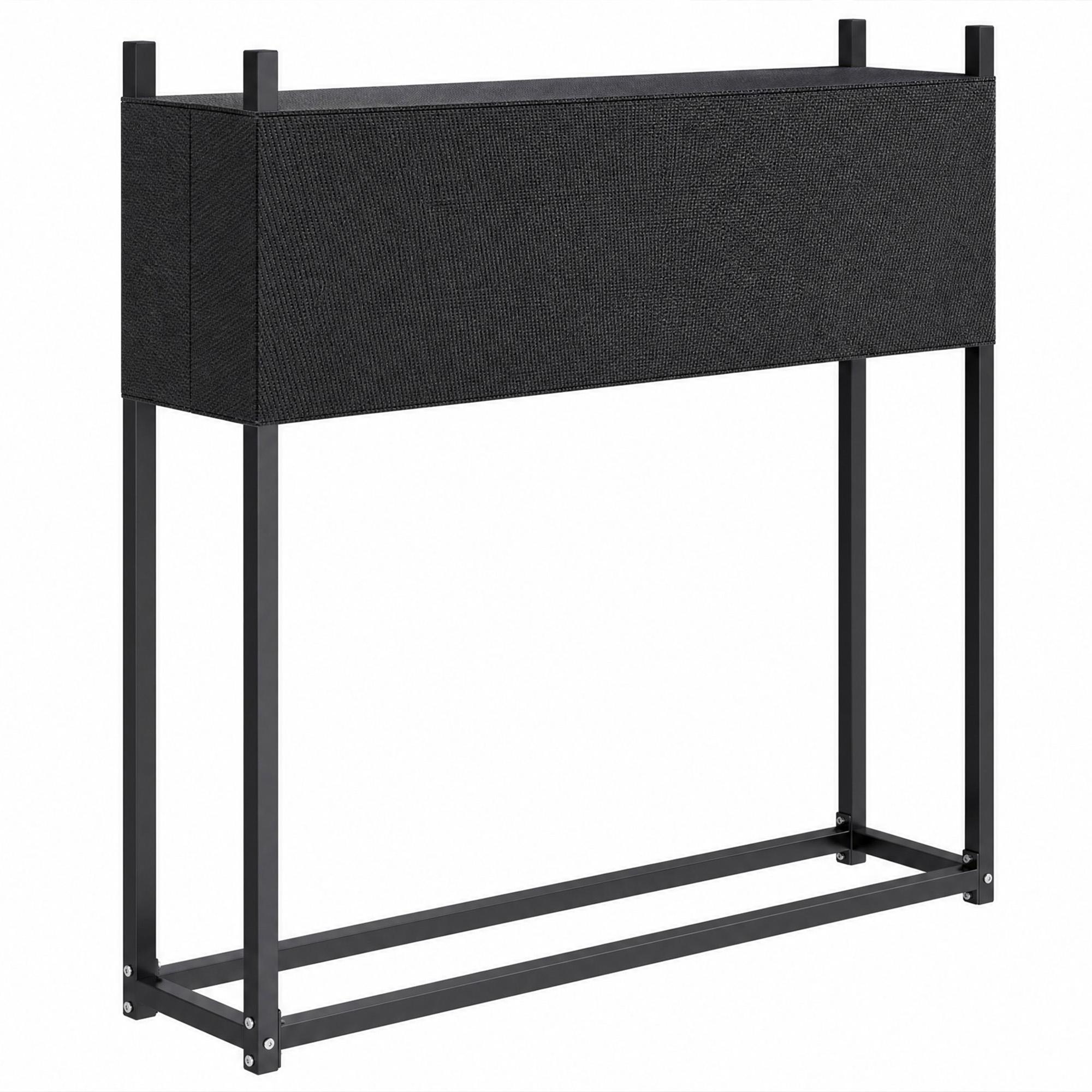 Suporte para Lenha com Cobertura Oxford 600D, Aço Galvanizado, 250 kg, Interior e Exterior, Preto