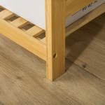 Suporte para Cabides de Bambu Cabideiro com Prateleiras de 4 Níveis com Barra Prateleira Inferior e Cabide Lateral 90x30x155cm Madeira