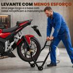 Cavalete para Mota Suporte Traseiro Universal de Aço com Suportes em U e L para Roda 10" 17" 18" Carga 200 kg Preto